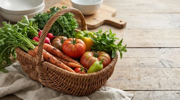 Farmers Market Fresh Vegetable Basket Food Photo