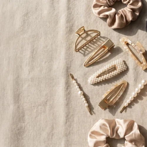Hair Accessories Fashion Flat Lay Background