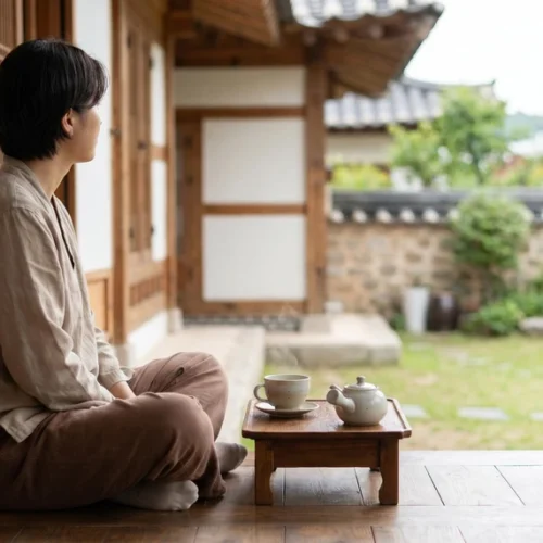 Traditional Hanok Stay Morning Tea Travel Photo