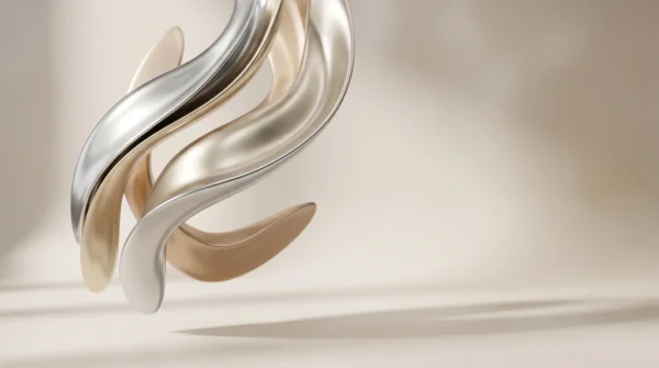Silver Gold Glass Ribbon Luxury Background