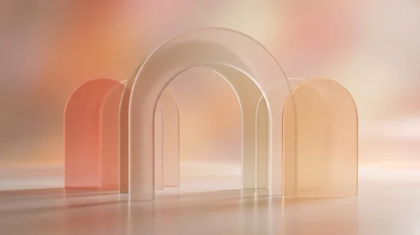 Pastel Peach 3D Arch Abstract Background