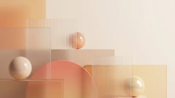 Neutral 3D Geometric Object Abstract Background