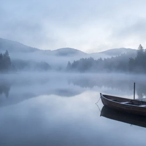 Misty Lake Water Background