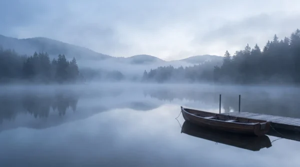 Misty Lake Water Background