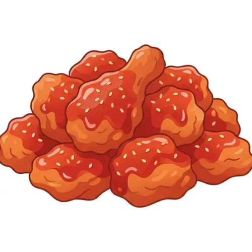 Yangnyeom Chicken Korean Food Illustration
