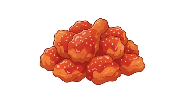 Yangnyeom Chicken Korean Food Illustration