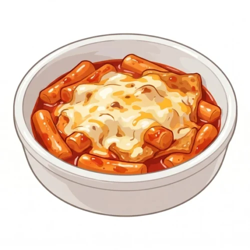 Cheese Tteokbokki Korean Food Illustration