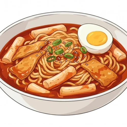 Rabokki Korean Food Illustration