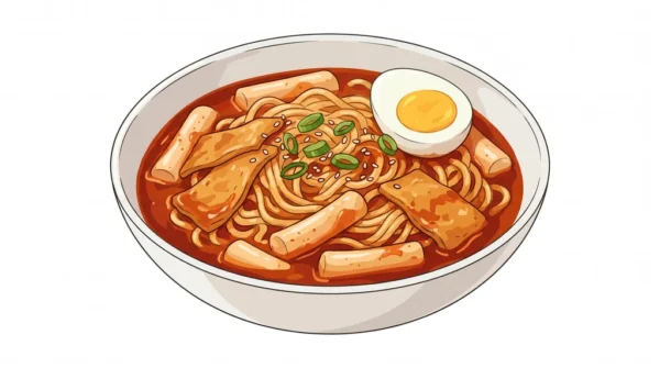 Rabokki Korean Food Illustration