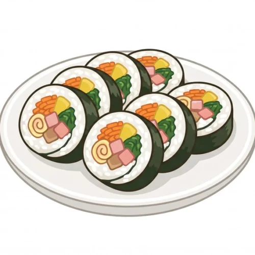 Gimbap Korean Food Illustration