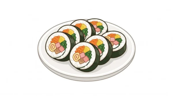 Gimbap Korean Food Illustration