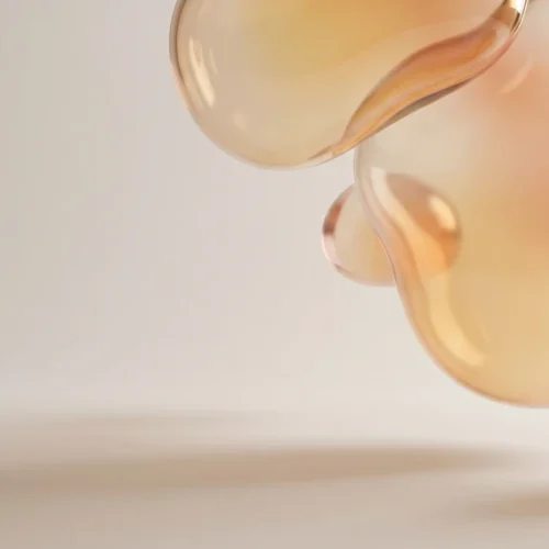 Amber Liquid Drop Minimal Abstract Background