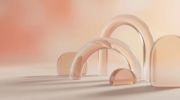 Beige Peach Minimal 3D Arch Background