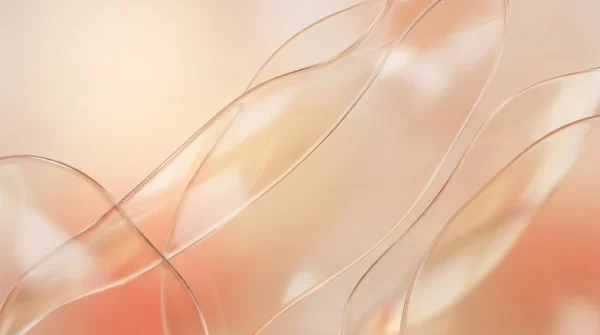 Peach Glass Ribbon Wave Abstract Background