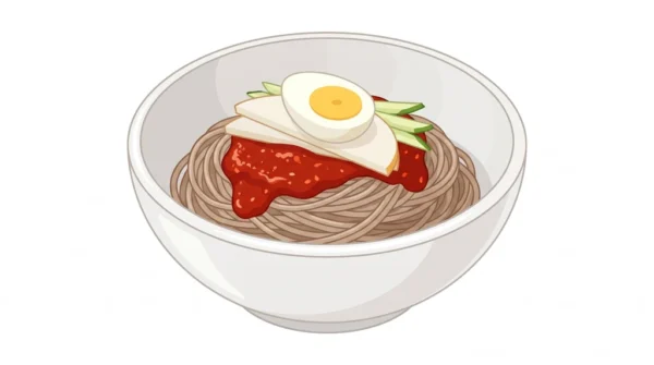 Bibim Naengmyeon Korean Food Illustration