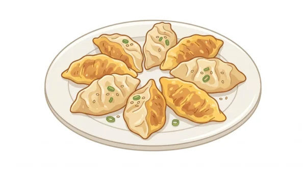 Gun Mandu Korean Food Illustration