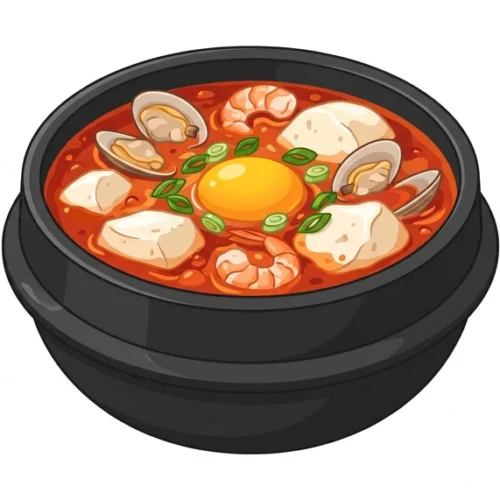 Sundubu Jjigae Korean Food Illustration