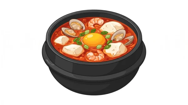 Sundubu Jjigae Korean Food Illustration
