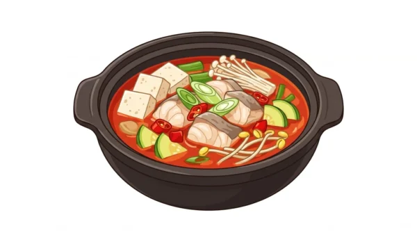 Maeuntang Korean Food Illustration
