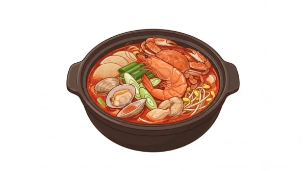 Haemul Tang Korean Food Illustration