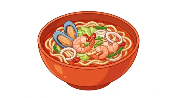 Jjamppong Korean Food Illustration Jjamppong Korean Food Illustration