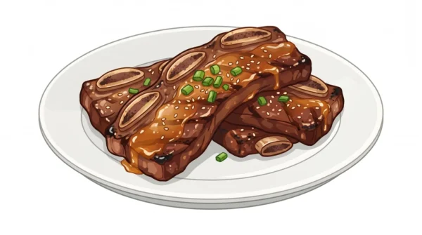 Grilled Galbi Korean Food Illustration Grilled Galbi Korean Food Illustration