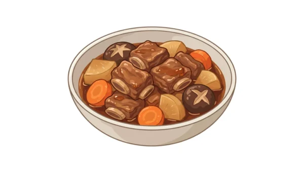 Galbi Jjim Korean Food Illustration