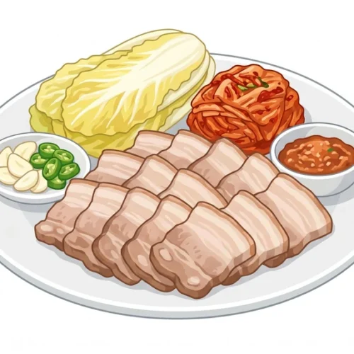 Bossam Korean Food Illustration