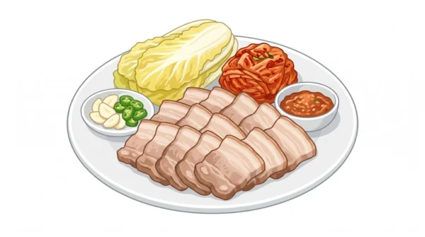 Bossam Korean Food Illustration
