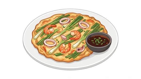 Haemul Pajeon Korean Food Illustration Haemul Pajeon Korean Food Illustration