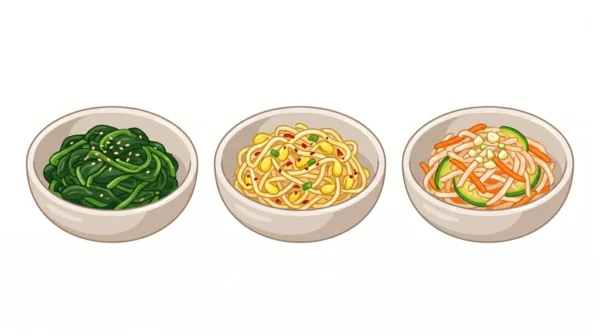 Namul Side Dishes Korean Food Illustration