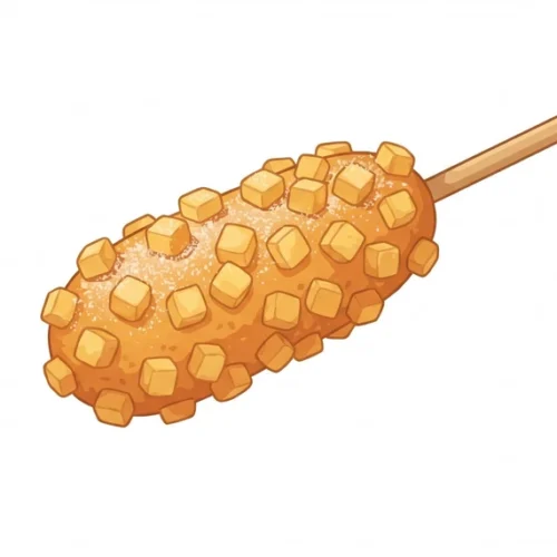Potato Corn Dog Korean Food Illustration