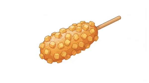 Potato Corn Dog Korean Food Illustration