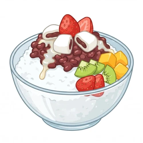Patbingsu Korean Food Illustration