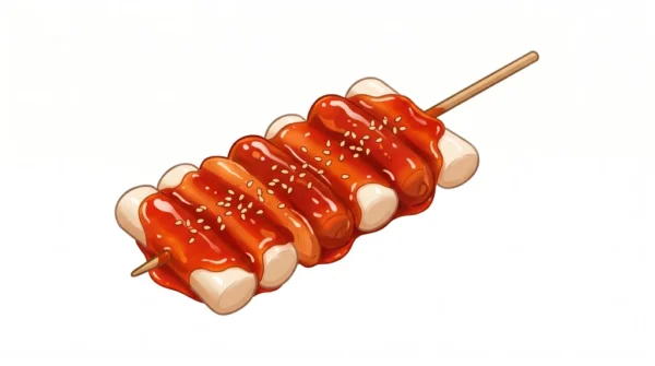 Tteokkochi Korean Food Illustration Tteokkochi Korean Food Illustration
