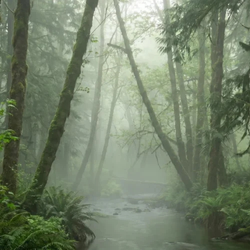 Morning Forest Mist Background Morning Forest Mist Background