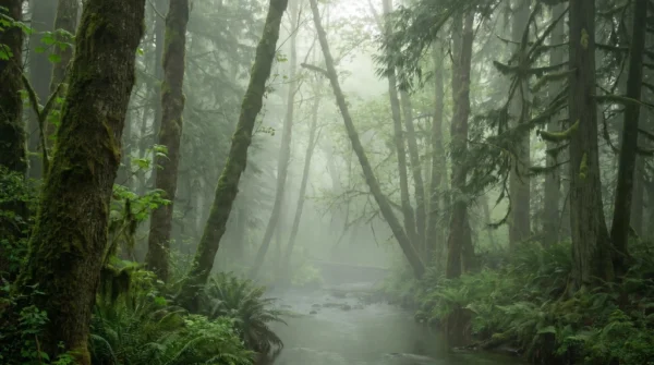 Morning Forest Mist Background Morning Forest Mist Background