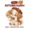 20 Autumn Puppy Clipart PNG, Cute Fall Dog Stickers, Cozy Puppy Digital Download, Kawaii Dog Illustrations