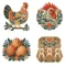 Farm Fresh Egg Carton Label Clipart & Digital Stickers, Scandinavian Folk Transparent PNG, 12 Images for Homestead Branding