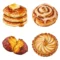 Cozy Autumn Food Clipart Set | Pancakes, Apple Pie, Cinnamon Roll, Pumpkin Soup, Sweet Potato & Fall Bakery Illustrations
