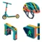 Urban Transport Geometric Clipart and Digital Stickers, 12 Images, Transparent PNG for Travel Planners